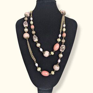 Vintage Colourful Ceramic Beaded Necklace